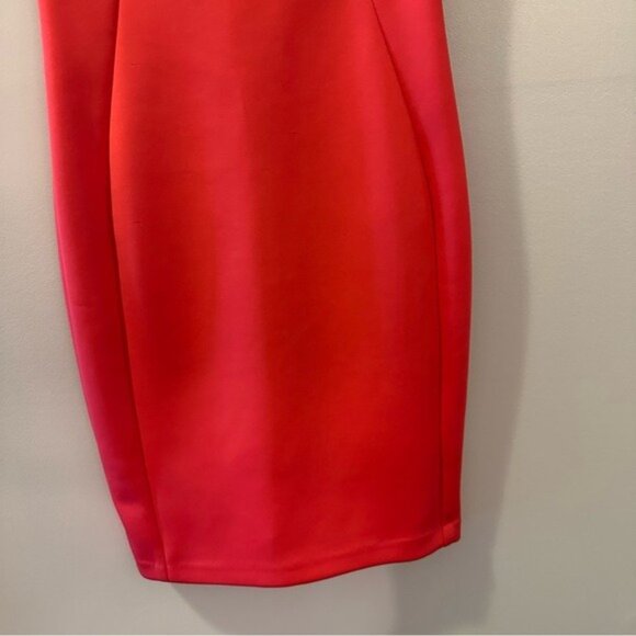 Calvin Klein Red Scuba Sleeveless Sheath Dress Size 4 Classic Office Chic - Picture 7 of 11